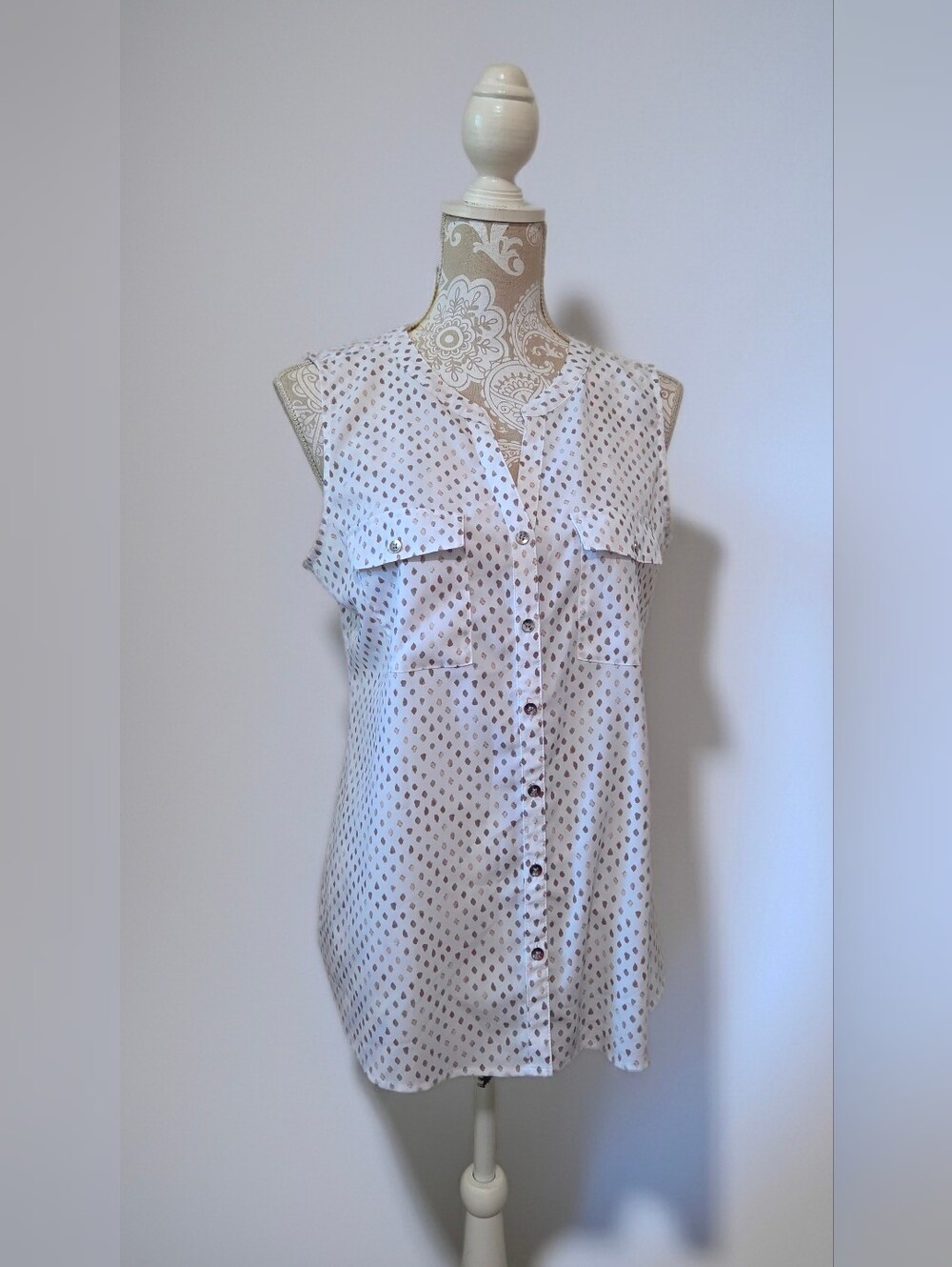 Croft & Barrow Geometric Print Sleeveless Blouse